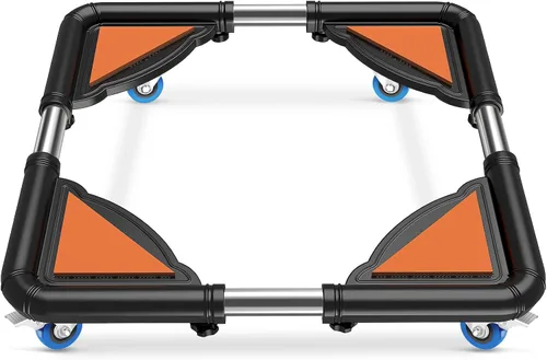 Vista 8 de SPACECARE Soporte para Mini Nevera Mueble Carretilla Móvil con 4 Ruedas con Seguro - Base Ajustable Soporte para Refrigerador Lavadora Carrito Móvil