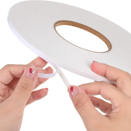 Vista 6 de Zonon 3 rollos de cinta de espuma de doble cara PE, cinta adhesiva de montaje de esponja de doble cara (1/4 pulgada por 50 pies, blanca)