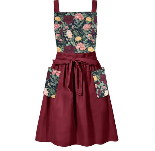 Vista 20 de Neoviva Delantales de Cocina para Mujer con Bolsillos, Delantales de Cocina para Mujer, Delantal Vintage para Hornear y Jardinería, Regalos