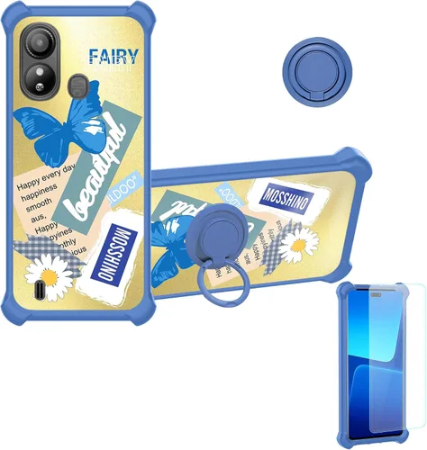 Vista 21 de Aroepurt Funda para Blu Bold N3 compatible con Blu Bold N3 Phone Cover [con protector de pantalla de vidrio templado] [PC duro + silicona suave]