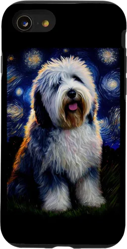Vista 18 de Old English Sheepdog in Starry Night Painting Dog Mom Dad Case for iPhone 17