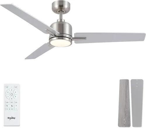 Vista 15 de Newday Ventiladores de techo de 48 pulgadas con control remoto de luces para dormitorio, sala de estar, cocina, oficina, interiores o exteriores