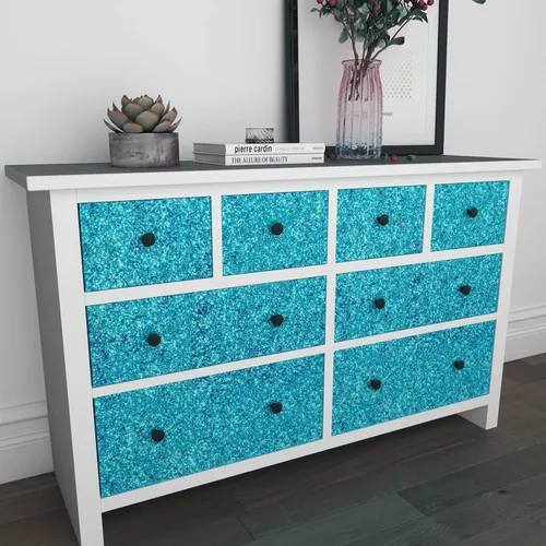 Vista 2 de Decotalk Papel tapiz azul con purpurina para pegar y despegar con purpurina de 17.7 x 120 pulgadas, papel de pared azul brillante para paredes