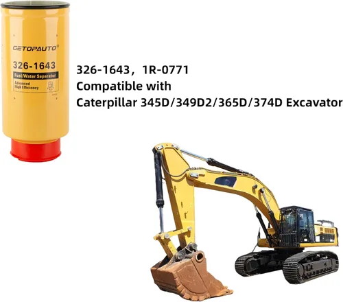 Vista 4 de GETOPAUTO 326-1643 Filtro de aceite para excavadora Caterpillar 345D/349D2/365D/374D