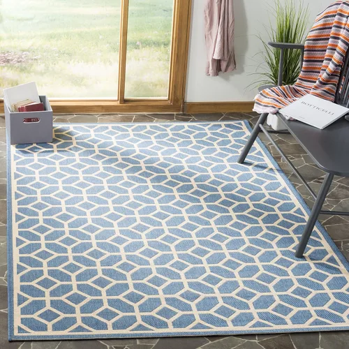 Vista 6 de SAFAVIEH Linden Collection - Alfombra lavable para exteriores, alfombra de pasillo de 2.2 x 8 pies, gris claro y carbón, no desprende pelusa y fácil