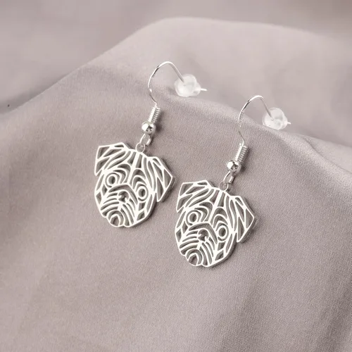 Vista 5 de CENWA Pendientes Bulldog Inglés Bulldog Joyería Bulldog Inglés Bulldog Accesorios Bulldog Colgante Pendientes