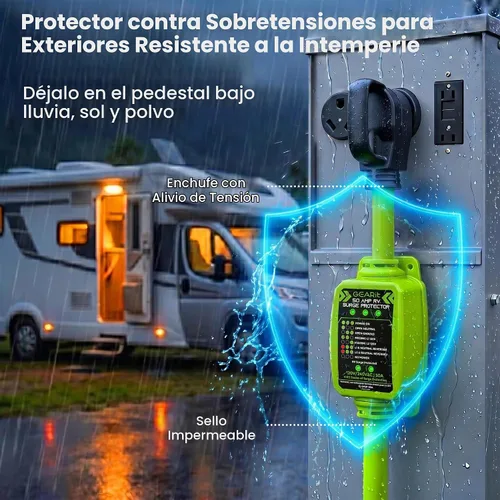 Vista 5 de GEARit Protector de sobretensiones RV de 50 AMP - Analizador de circuito, protector/monitor de voltaje con protección contra sobretensiones
