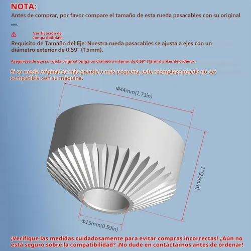 Vista 2 de Rueda de repuesto para máquinas peladoras de cables SENDUO (no el husillo)