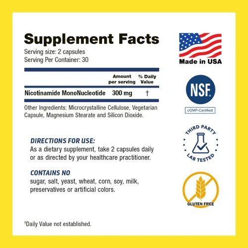 Vista 2 de Dr's Hope NMN Supplement- 300 mg 60 cápsulas vegetales NAD+ Booster y apoya el envejecimiento activo y la salud vascular 30 porciones 2