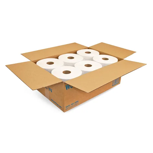 Vista 6 de Rollo de toallas Hardwound, 7 9/10" X 800ft, Blanco, 6 Rollos/cartón