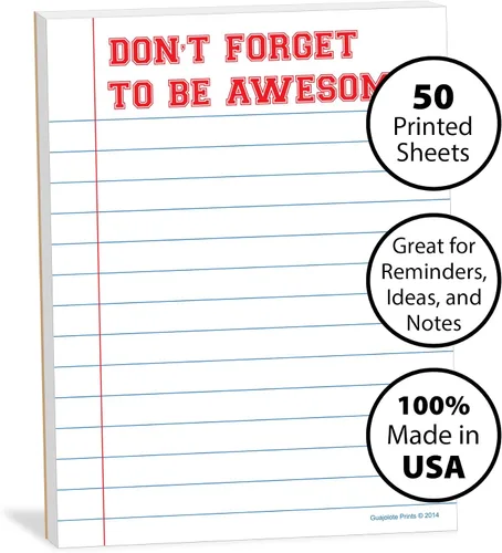 Vista 3 de Bloc de notas motivacional - Don't Forget To Be Awesome! Diseño - 4 x 5.25 pulgadas, 50 hojas