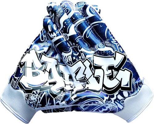 Vista 25 de Battle Sports - Guantes de fútbol americano para receptor abierto con dorso de mano, ultraadherentes y con agarre, antideslizantes, para adultos