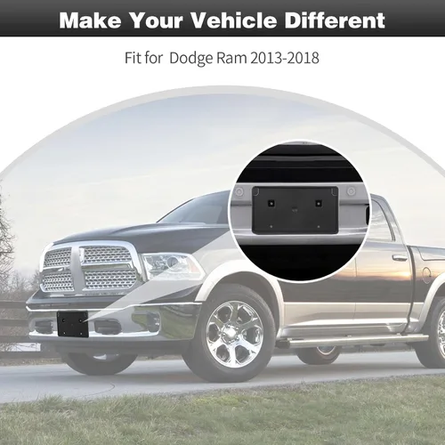 Vista 2 de CheroCar Soporte para placa de matrícula de neumáticos para Dodge Ram 2013-2018