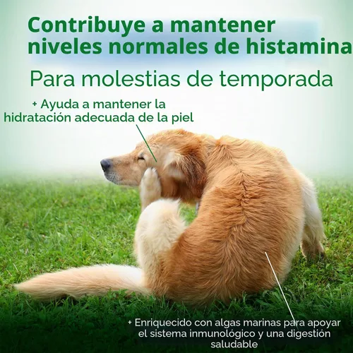 Vista 2 de Vet del mejor Alivio de la alergia de temporada perro Suplementos, 60 tabletas masticables, EE. UU. Made Seasonal Allergy Relief Tablets, Helps