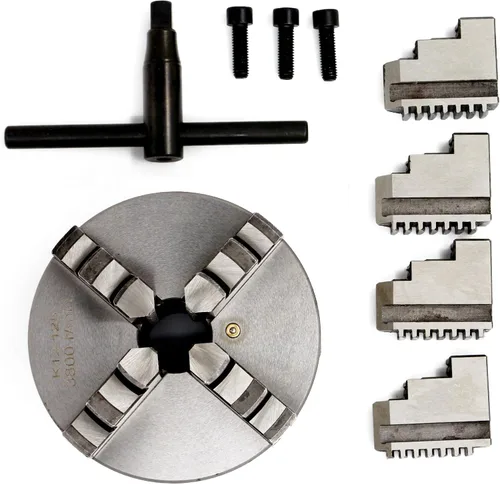 Vista 11 de RATTMMOTOR - Portabrocas de torno de 76 mm de 4 mandíbulas autocentrante de 3" K12-80mm, 6600R/Min 40N.m 10KN, Portabrocas de torno de precisión