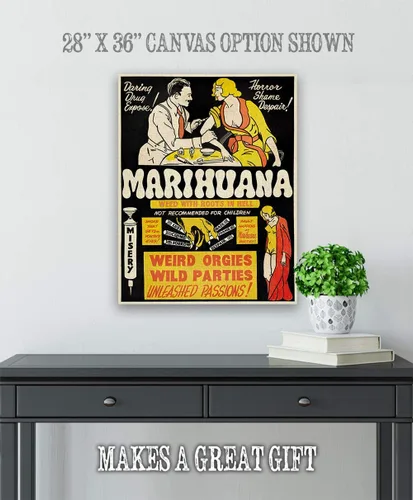 Vista 5 de Marihuana - Gran decoración y regalo para los amantes de la marihuana, maleza, maceta, 420 y cannabis por menos de 35 $ (lienzo, 16.0 x 20.0 in)