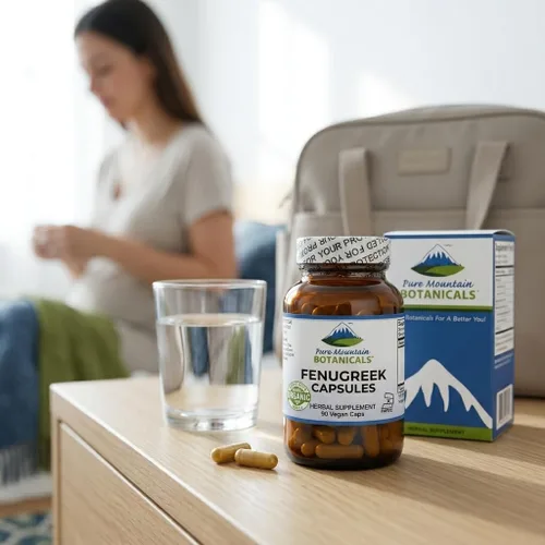 Vista 8 de Pure Mountain Botanicals Cápsulas de fenogreco de 600 mg orgánicos, 90 cápsulas veganas kosher - Suplemento de semillas de fenogreco para mujeres