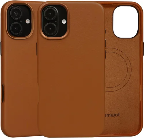 Vista 19 de Funda de cuero genuino para iPhone 13 Pro, cuero de grano completo, compatible con MagSafe y carga inalámbrica, bisel de la cámara con botones