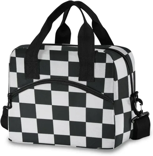 Vista 8 de Lonchera con estampado azteca, lonchera de gran capacidad para hombres y mujeres, bolsa cruzada aislada para el almuerzo reutilizable