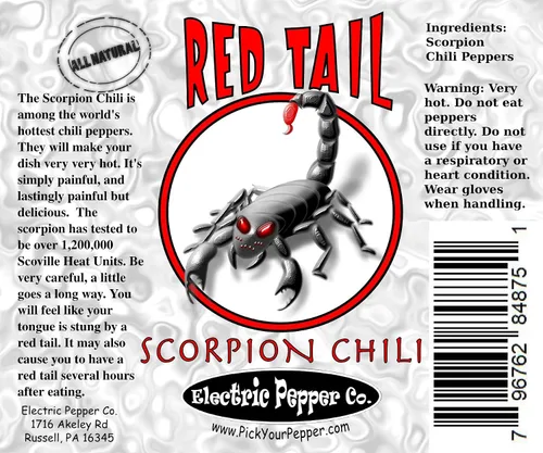 Vista 2 de 7 chiles escorpión enteros secos Trinidad Moruga Pimiento picante cola roja +2 gratis