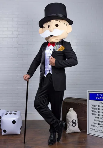 Vista 4 de Disfraz de Hombre Mr. Monopoly para Hombre Multicolor