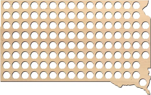 Vista 11 de Mapa con tapas de cerveza, 50 estados, Madera