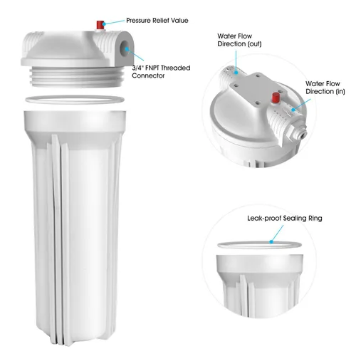 Vista 6 de SimPure Carcasa para filtro de agua para toda la casa, filtro de agua en línea para el hogar, filtro de sedimento universal de 10 pulgadas