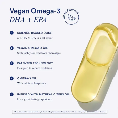 Vista 7 de Ritual Omega 3 - Vegano - Dosis respaldada por la ciencia de ácidos grasos DHA y EPA en proporción 2:1, biodisponible, apoyo para la salud cerebral