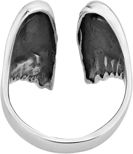 Vista 4 de Anillo de plata de ley 925 con diseño de alas de ángel