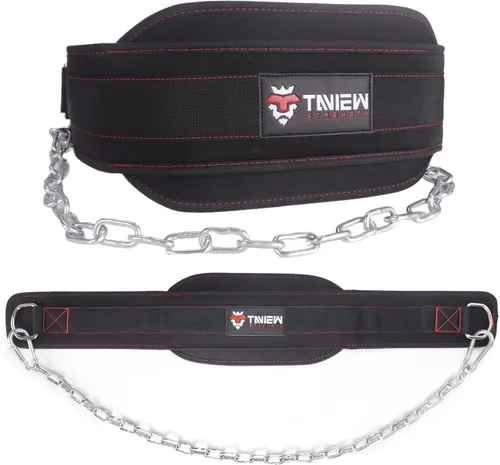 Vista 9 de Cinturón de inmersión resistente con cadena, cinturón de dominadas con peso para entrenamiento