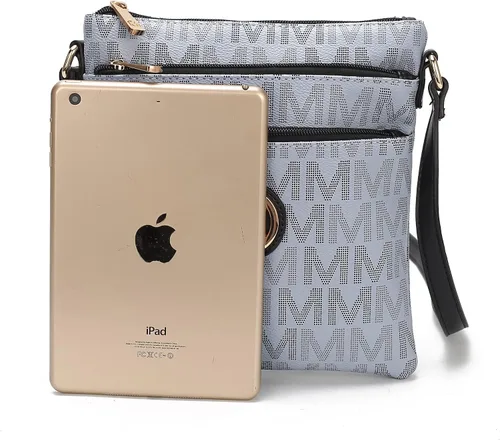 Vista 5 de MKF - Bolso cruzado para mujer - Bolso bandolera de piel sintética con triple cremallera - Bolso cruzado de bolsillo, correa para el hombro