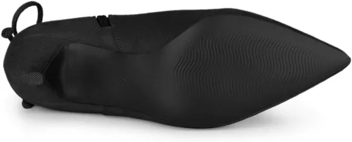 Vista 6 de Allegra K Botines de tacón de gatito con punta puntiaguda para mujer