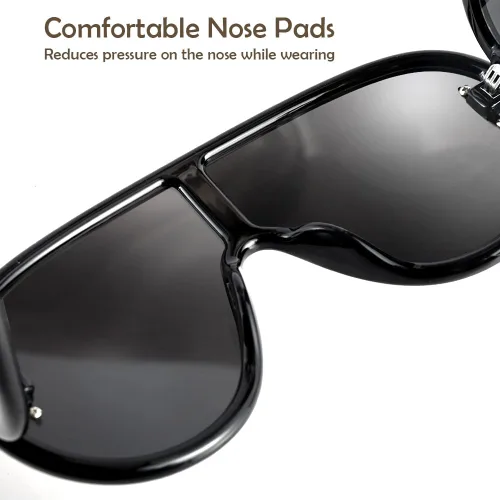 Vista 5 de zxbaers Gafas de sol con máscara ondulada, paquete de 2 lentes de sol futuristas para mujeres y hombres, de gran tamaño, plateadas, espejadas