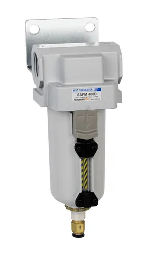 Vista 10 de PneumaticPlus SAFM400-N04BD-MEP Filtro coalescente de aire comprimido, 0.1 micras, 1/2" NPT - Recipiente de metal, drenaje automático, soporte
