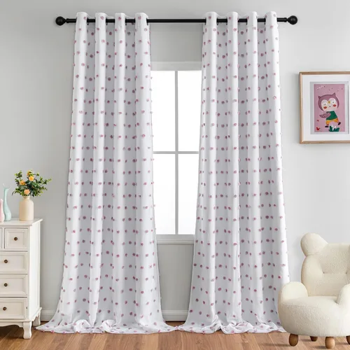 Vista 35 de MYSKY HOME - Cortinas opacas rosadas para dormitorio de niñas de 54 pulgadas de largo, cortinas cortas para tratamiento de ventanas, 100% cortinas