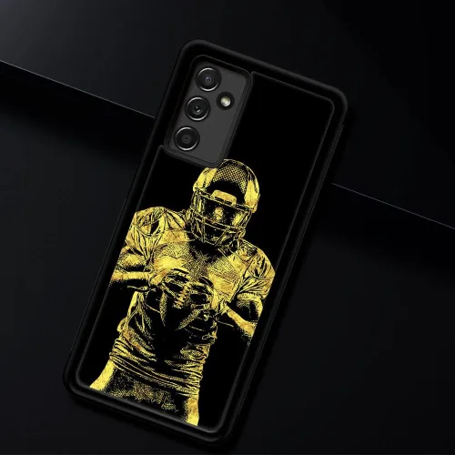Vista 6 de Funda compatible con Samsung Galaxy A13, funda protectora de fútbol americano para hombres y mujeres, goma de silicona suave antideslizante y a