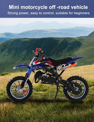 Vista 8 de 50cc 2-Stroke Dirt Bike for Kids 6-14 - 30MPH Gas Powered Mini Motorcycle Blue
