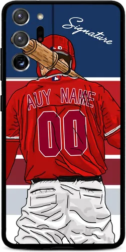 Vista 12 de Funda de béisbol personalizada con nombre y número para Samsung Galaxy Note 20/20 Ultra 10 Pro Note 9 8, silicona líquida con protección de cámara