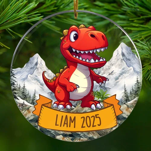 Vista 15 de Adorno de dinosaurio personalizado para niños, niñas, hija, hijo, dinosaurio, decoración artesanal, adornos acrílicos con nombre personalizado