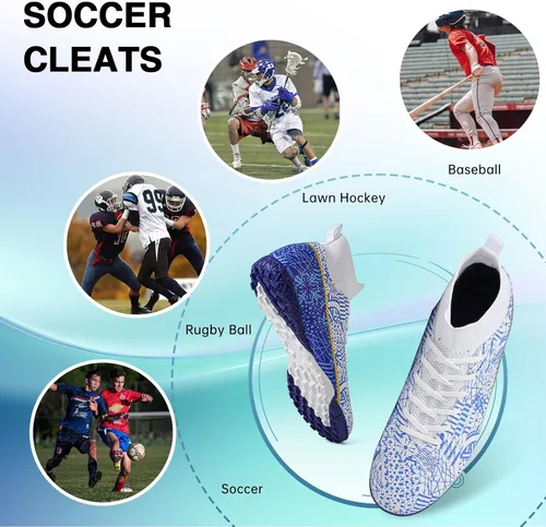Vista 7 de Soccer Cleats Mens Women Soccer Shoes Youth Football Cleats for Big Boy AG TF