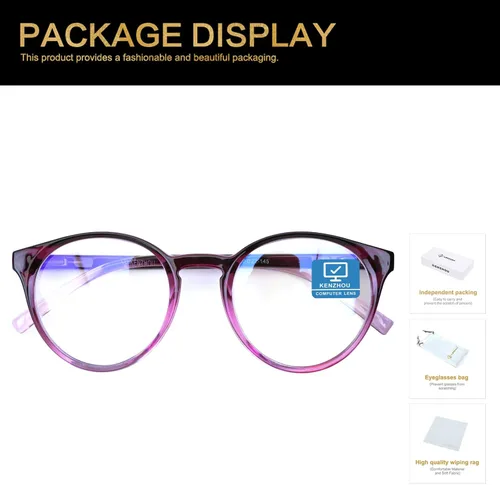 Vista 7 de K KENZHOU Blue Light Blocking Glasses Women Round Rim Frame Eyeglasses