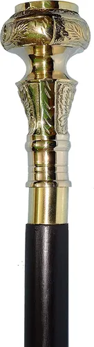 Vista 2 de Travelers Compass Gentleman - Bastón para caminar, 36 pulgadas, mango de latón y bastón de madera dura, mango victoriano, mango de brújula de madera