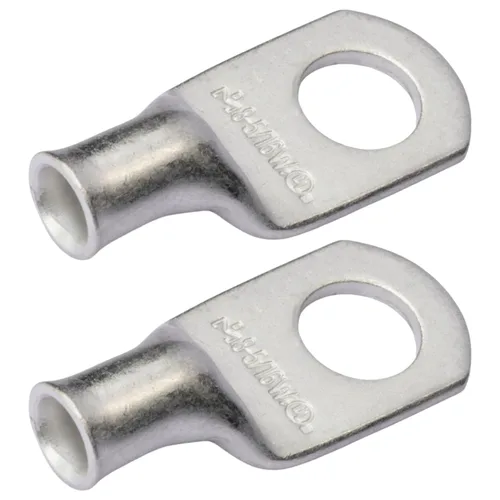 Vista 21 de SELTERM 5 piezas terminales de cable de cobre estañado 1/0 AWG perno de 1/2", extremos de cable de batería, terminales de anillo, conectores