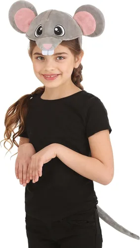 Vista 6 de Kit de accesorios de disfraz de felpa de ratón para adultos y niños, Gris