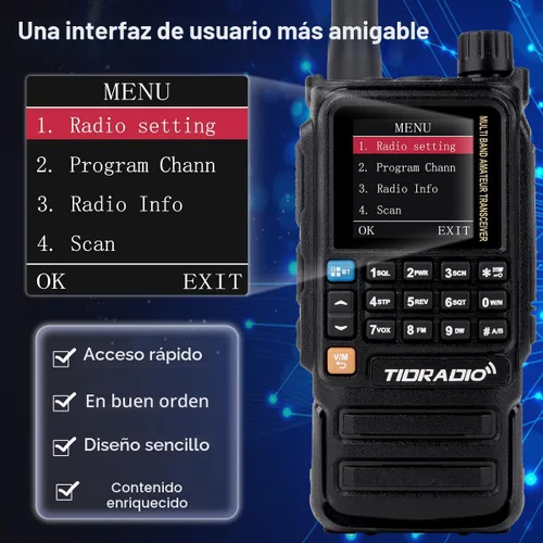 Vista 5 de TIDRADIO TD-H3 Plus - Radio de mano con auriculares, Bluetooth conectable, actualización web, programación inalámbrica APP PC, Walkie Talkies