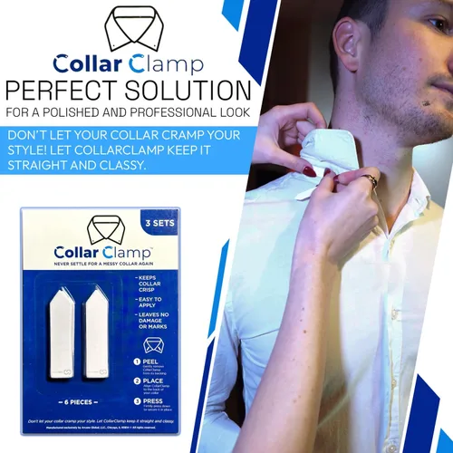 Vista 2 de Adhesivos de doble cara para el cuello, crujientes, extraíbles, insertos de cuello, moldeador de cuello para camisas de vestir para hombres, 3