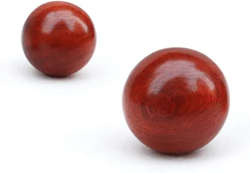 Vista 4 de HEALLILY Baoding Bolas de madera para ejercicio de salud, pelotas de meditación, masaje, fitness, terapia, masaje de manos, 2 unidades (2.4 in)