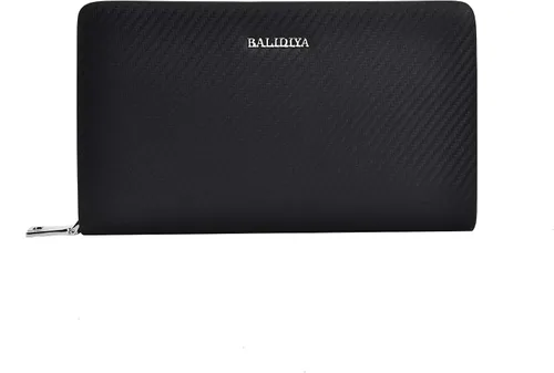 Vista 6 de Bolso de mano para hombre, de piel auténtica, cartera larga, tarjetero
