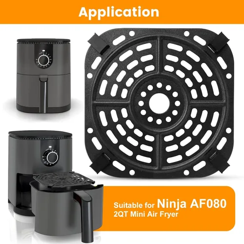 Vista 3 de Accesorios para freidora de aire Ninja AF080 Mini freidora de aire, 5.6 x 5.6 pulgadas, cuadrada, de grado alimenticio, antiadherente, freidora