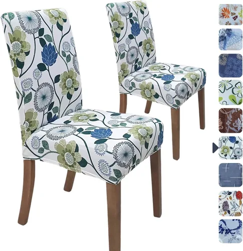 Vista 11 de SPRINGRICO Juego de 4 fundas para sillas de comedor, fundas elásticas para sillas de comedor, de elastano lavables, fundas para sillas Parsons